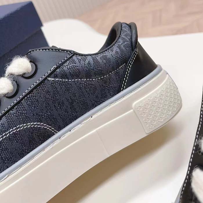 Dior Unisex CD B33 Sneaker Black Smooth Calfskin Dior Oblique Jacquard