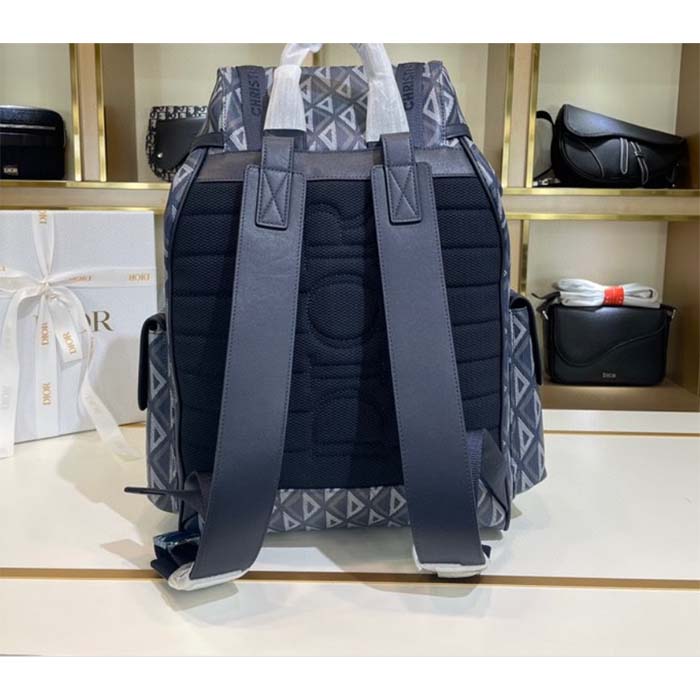 Dior Unisex CD Hit The Road Backpack Navy Blue CD Diamond Canvas
