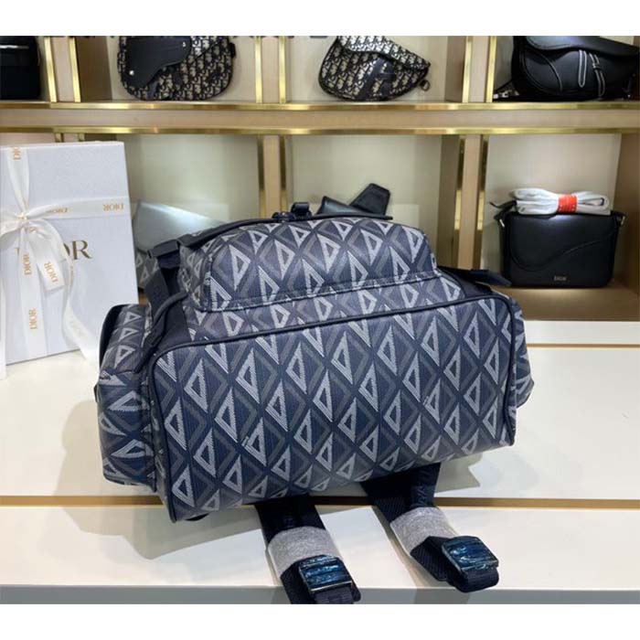 Dior Unisex CD Hit The Road Backpack Navy Blue CD Diamond Canvas