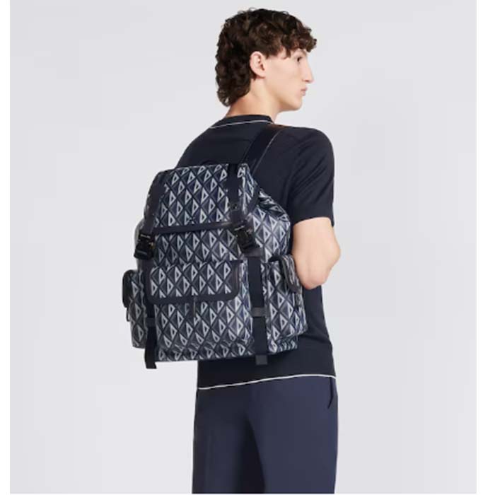 Dior Unisex CD Hit The Road Backpack Navy Blue CD Diamond Canvas
