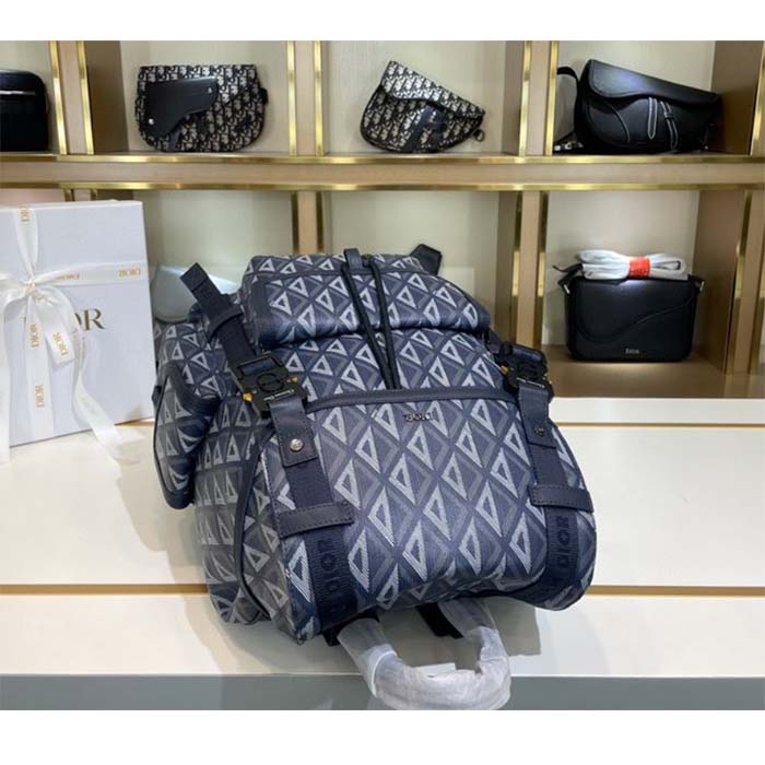 Dior Unisex CD Hit The Road Backpack Navy Blue CD Diamond Canvas