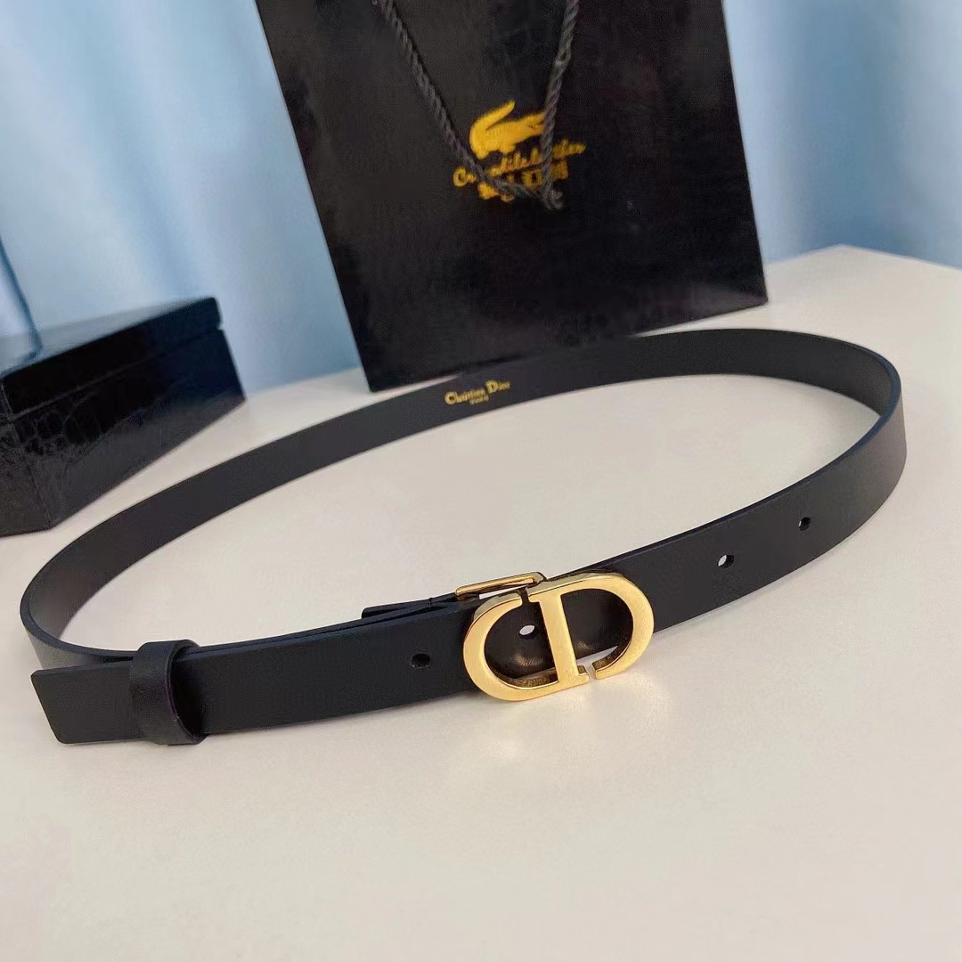 Dior Unisex CD Saddle Belt Black Ultrasmooth Calfskin 20 MM Width