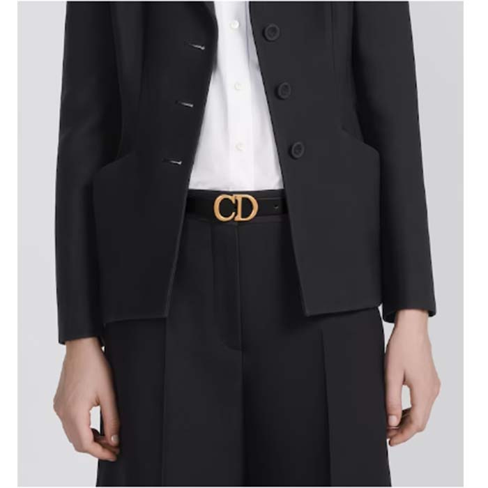 Dior Unisex CD Saddle Belt Black Ultrasmooth Calfskin 20 MM Width