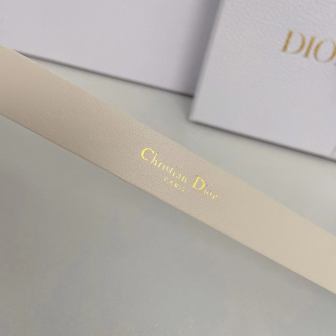 Dior Unisex CD Saddle Belt Latte Ultrasoft Calfskin 20 MM Width