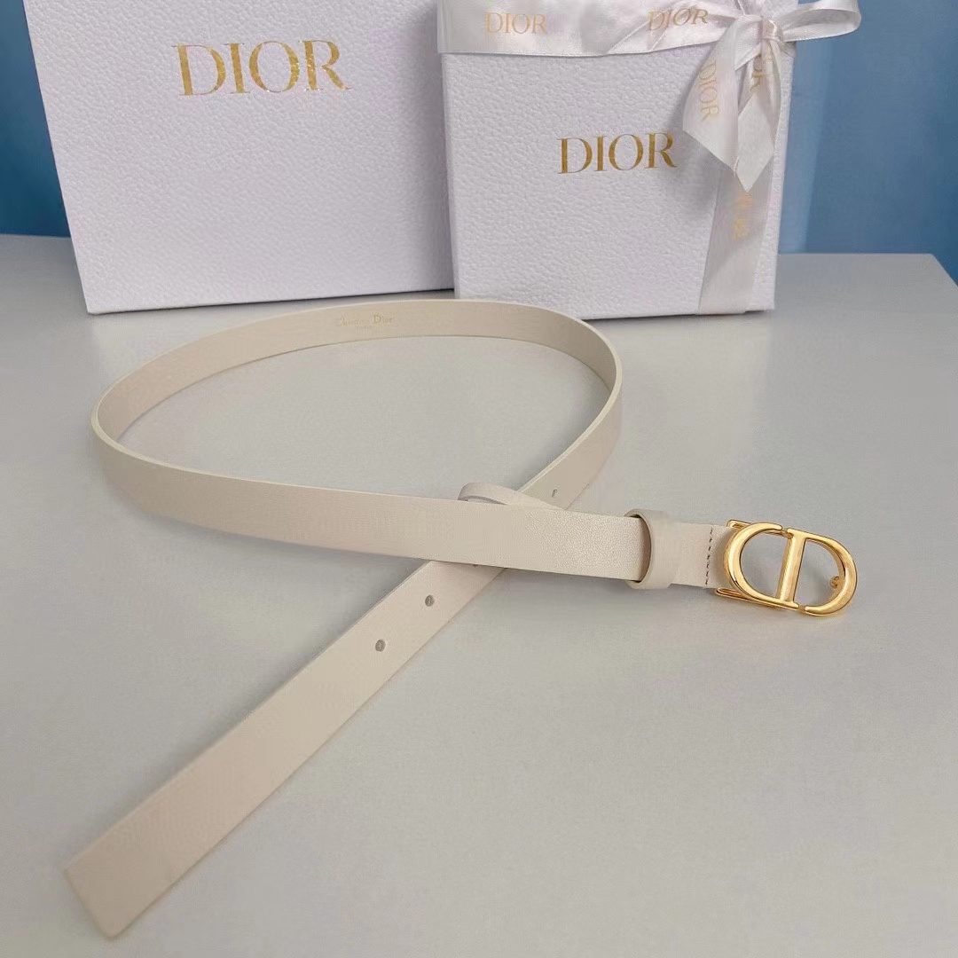 Dior Unisex CD Saddle Belt Latte Ultrasoft Calfskin 20 MM Width