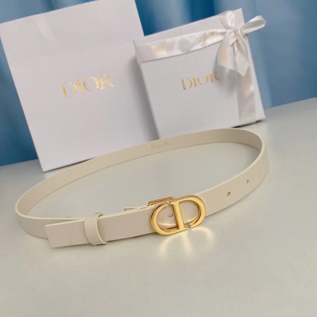 Dior Unisex CD Saddle Belt Latte Ultrasoft Calfskin 20 MM Width
