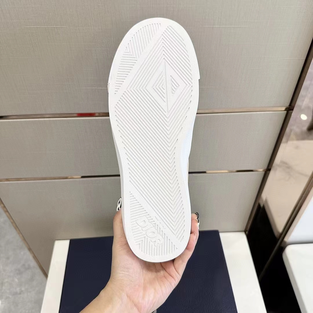 Dior Unisex CD Shoes B101 Slip-On Sneaker Beige Suede Smooth Calfskin