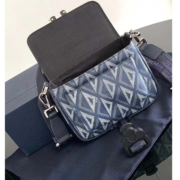 Dior Unisex Mini Hit The Road Bag Navy Blue CD Diamond Canvas