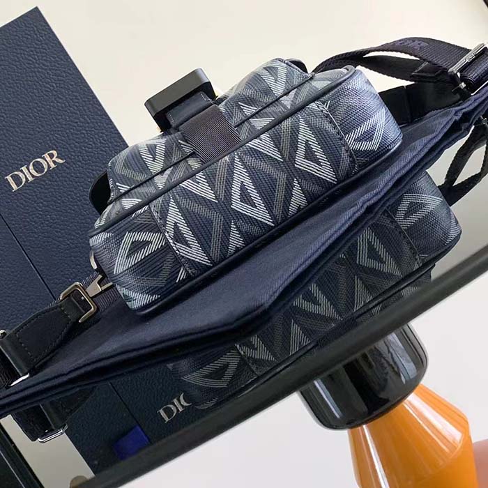 Dior Unisex Mini Hit The Road Bag Navy Blue CD Diamond Canvas