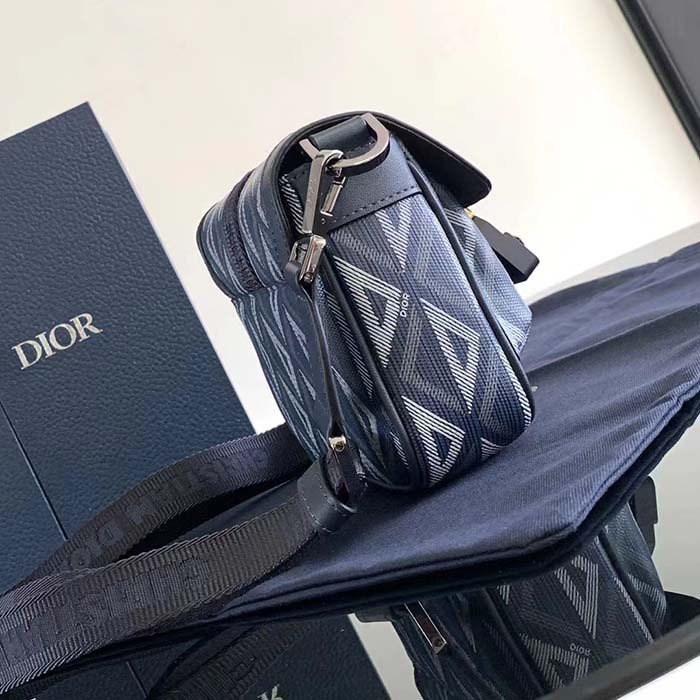 Dior Unisex Mini Hit The Road Bag Navy Blue CD Diamond Canvas