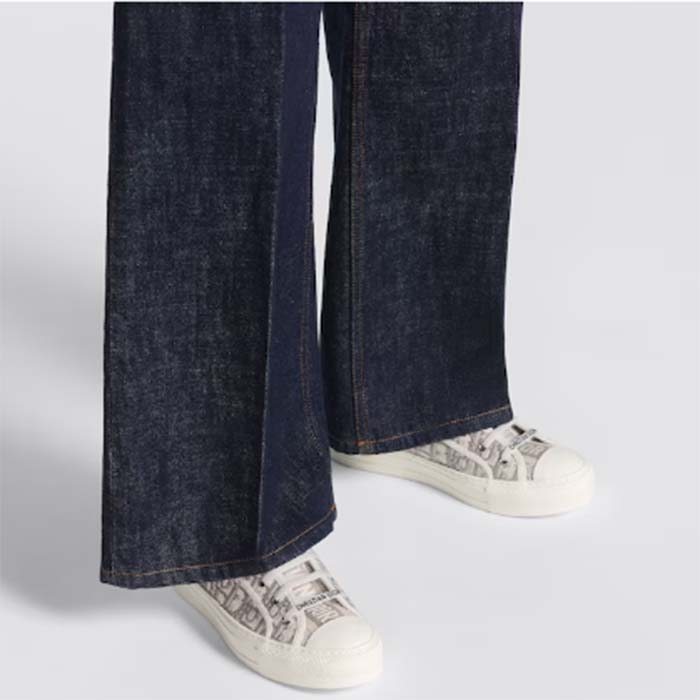 Dior Unisex Shoes CD Walk’N’Dior Sneaker Stone Gray Dior Oblique Embroidered Cotton