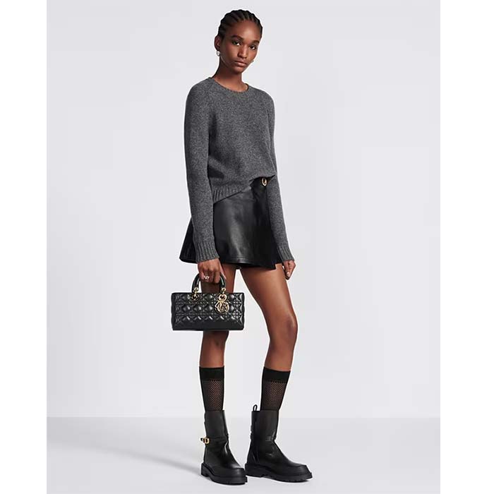 Dior Women CD Dior Empreinte Ankle Boot Black Calfskin Rubber