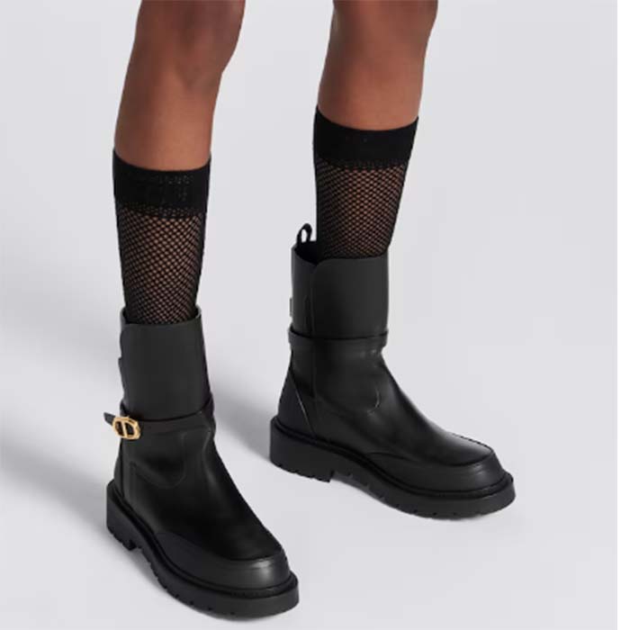Dior Women CD Dior Empreinte Ankle Boot Black Calfskin Rubber