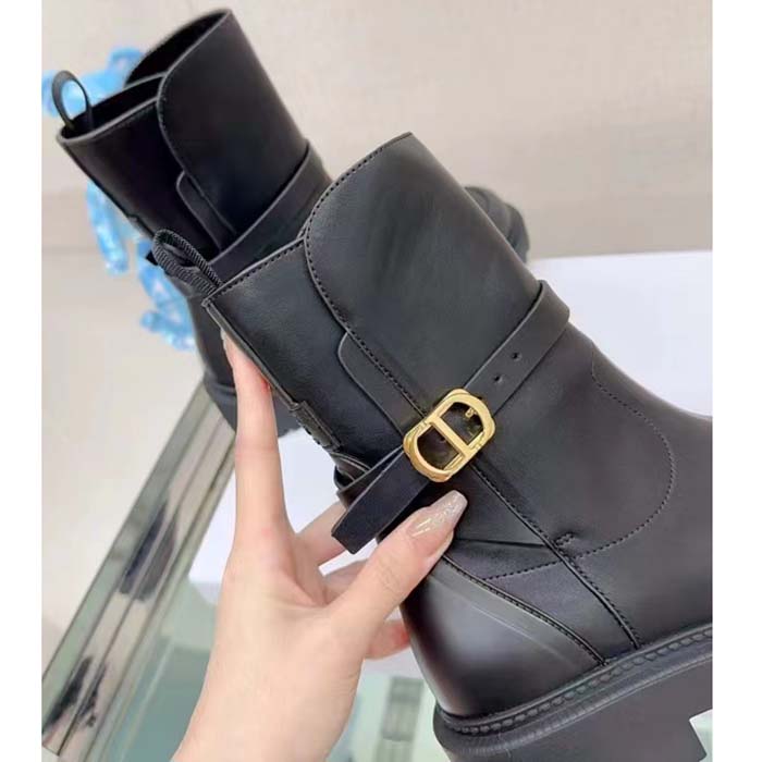 Dior Women CD Dior Empreinte Ankle Boot Black Calfskin Rubber