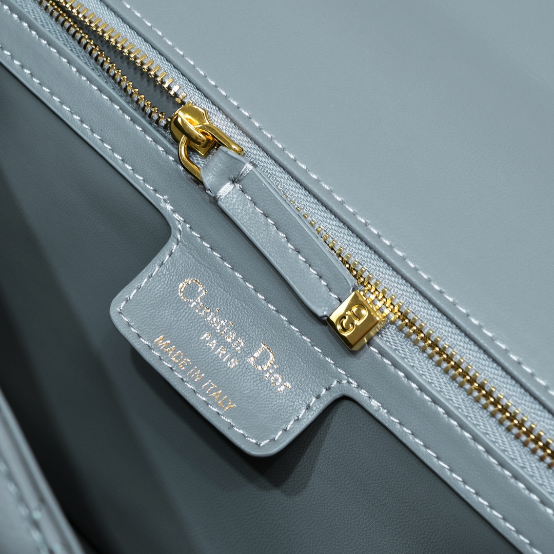 Dior Women CD Large Dior Caro Bag Stone Gray Supple Cannage Calfskin