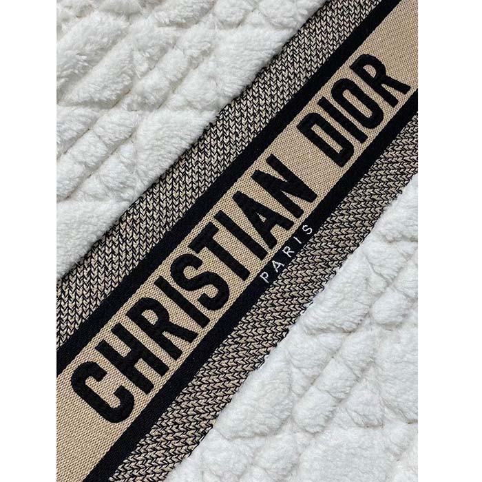 Dior Women CD Medium Book Tote Ice Cannage Shearling Christian Dior Paris Signature