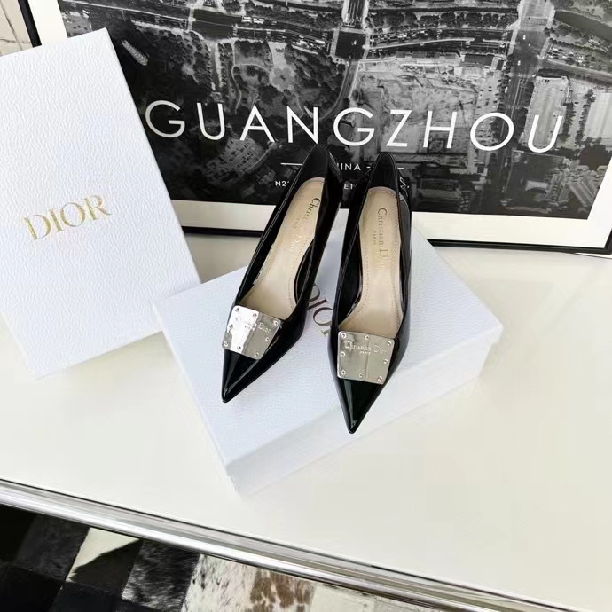 Dior Women CD Shoes La Parisienne Dior Pump Black Patent Calfskin 8 CM Heel