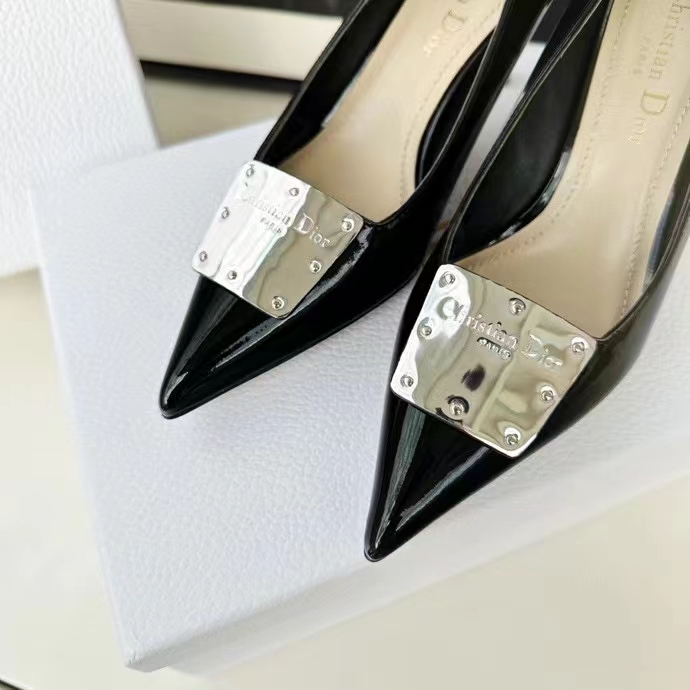 Dior Women CD Shoes La Parisienne Dior Pump Black Patent Calfskin 8 CM Heel