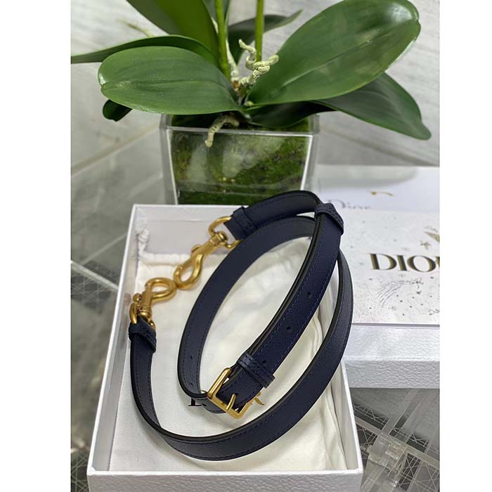 Dior Women Saddle Bag Strap Blue Dior Oblique Jacquard CD Signature Interior Back Pocket