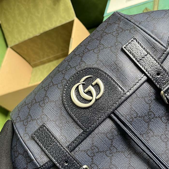 Gucci Unisex Ophidia GG Medium Backpack Blue Black GG Supreme Canvas Double G