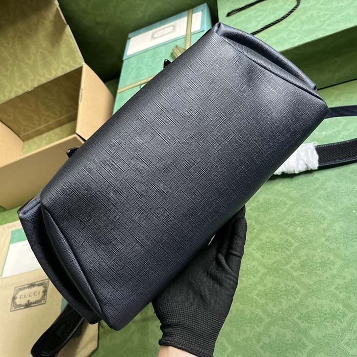 Gucci Unisex Ophidia GG Medium Backpack Blue Black GG Supreme Canvas Double G