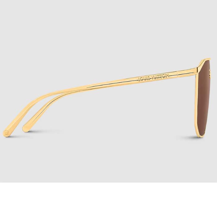 Louis Vuitton LV Unisex LV Golden Mask Sunglasses Gold-Toned Metal Frame Brown Lens