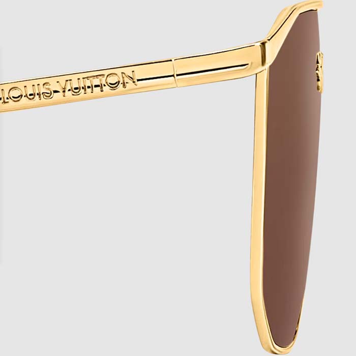 Louis Vuitton LV Unisex LV Golden Mask Sunglasses Gold-Toned Metal Frame Brown Lens