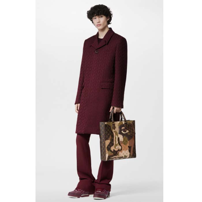 Louis Vuitton Unisex LV Skate Sneaker Bordeaux Red Grained Calf Leather Double Laces Rubber Outsole