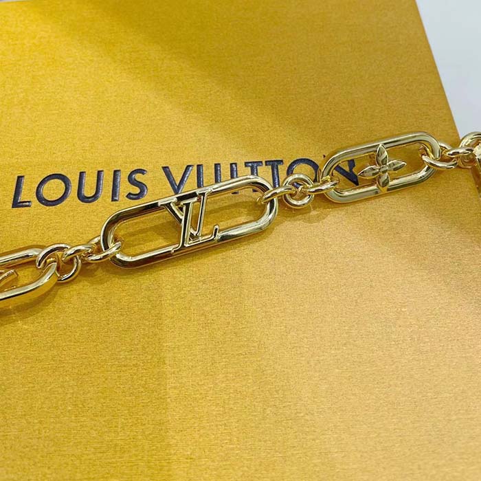 Louis Vuitton Women My LV Chain Belt Adjustable Metal Gold-Color Finish Monogram Flowers