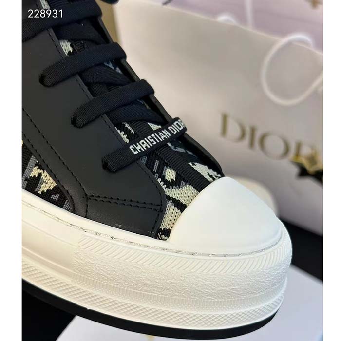 Dior CD Unisex Walk’n’Dior Platform Sneaker Deep Blue Dior Oblique Technical Mesh Calfskin