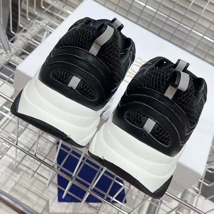 Dior Unisex Shoes CD B22 Sneaker Black Technical Mesh Calfskin