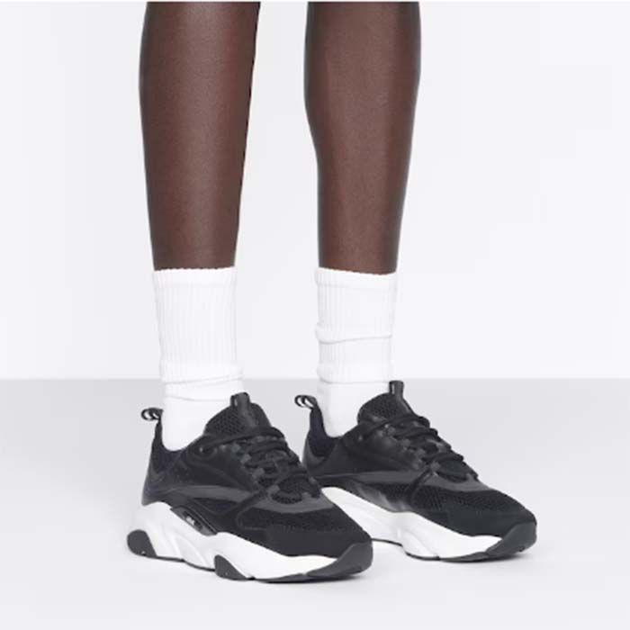 Dior Unisex Shoes CD B22 Sneaker Black Technical Mesh Calfskin
