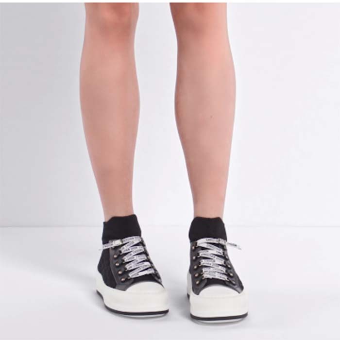 Dior CD Unisex Walk’N’Dior Platform Sneaker Black Macrocannage Technical Mesh
