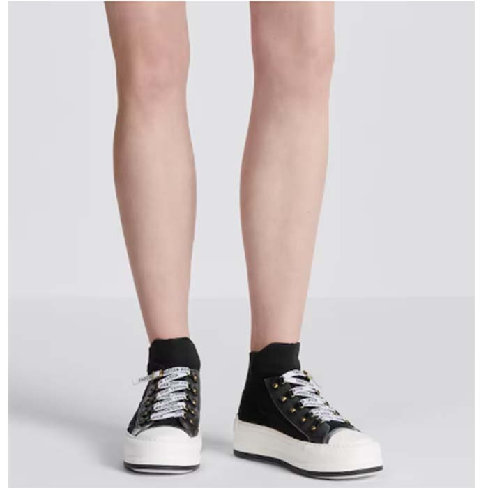 Dior CD Unisex Walk’N’Dior Platform Sneaker Black Macrocannage Technical Mesh