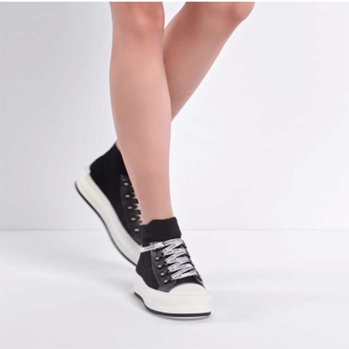 Dior CD Unisex Walk’N’Dior Platform Sneaker Black Macrocannage Technical Mesh