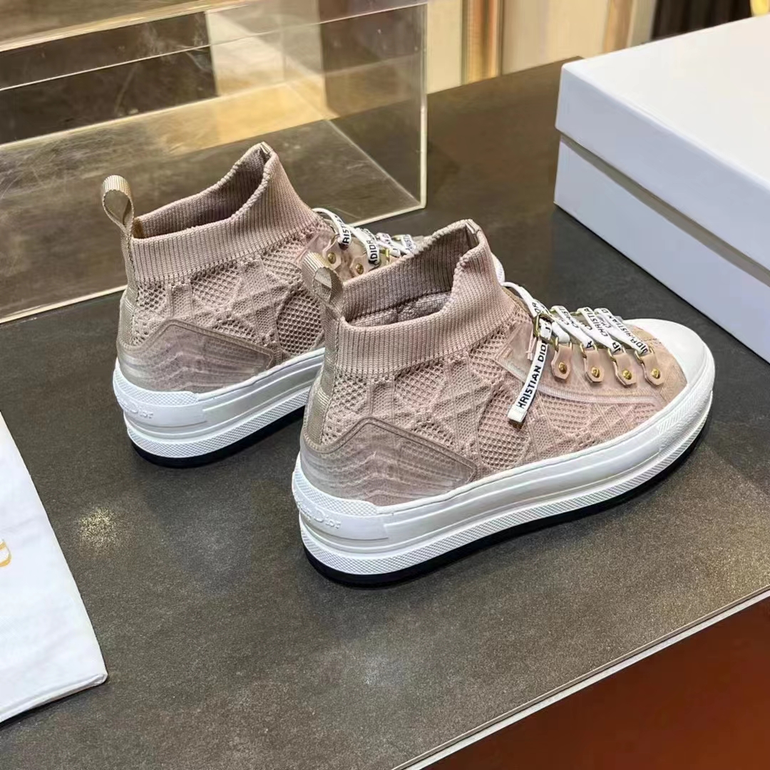 Dior CD Unisex Walk’N’Dior Platform Sneaker Nude Macrocannage Technical Mesh