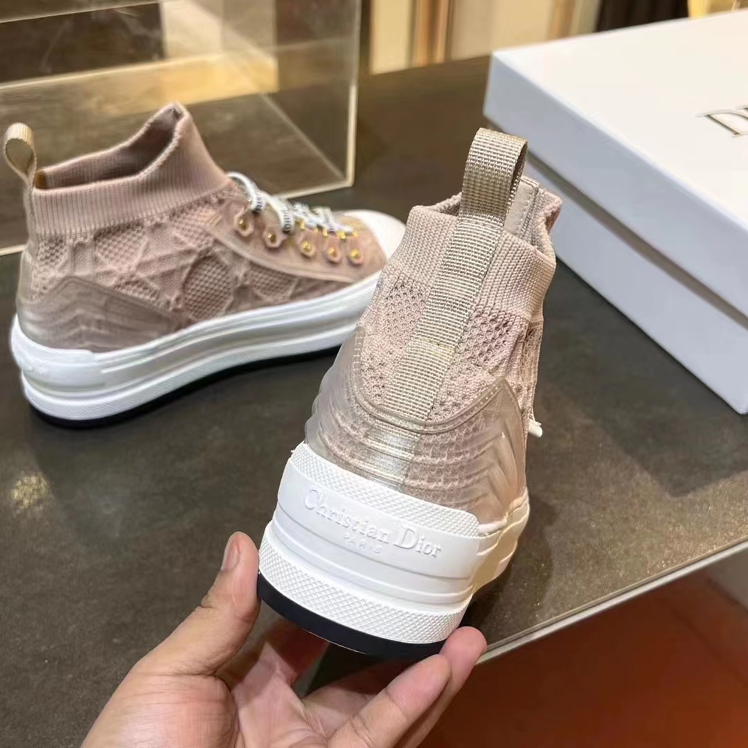 Dior CD Unisex Walk’N’Dior Platform Sneaker Nude Macrocannage Technical Mesh