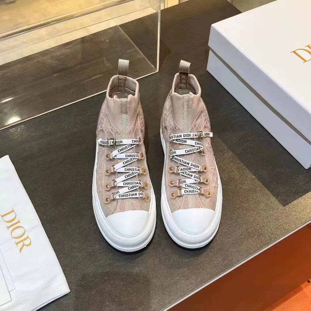 Dior CD Unisex Walk’N’Dior Platform Sneaker Nude Macrocannage Technical Mesh