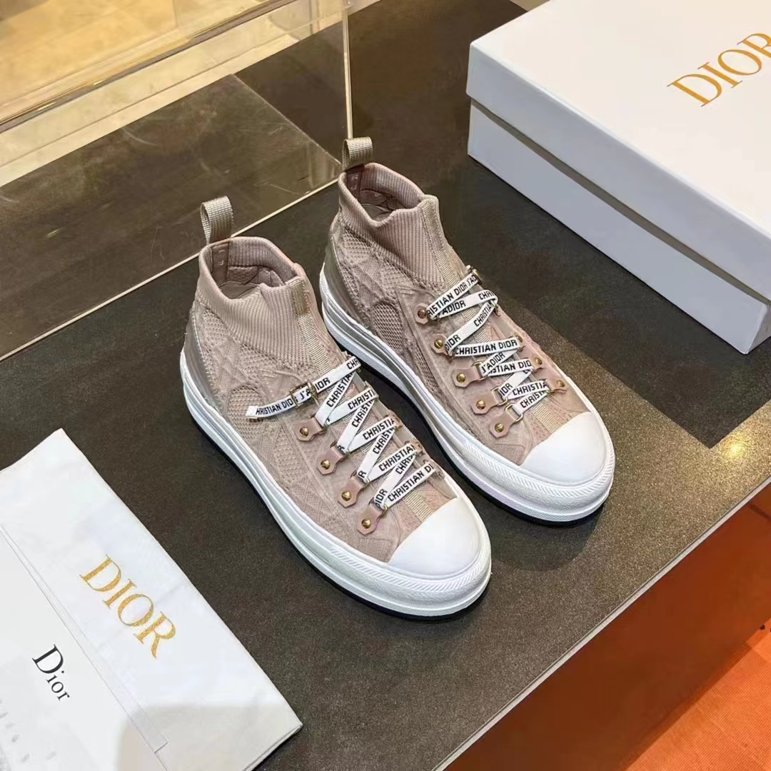Dior CD Unisex Walk’N’Dior Platform Sneaker Nude Macrocannage Technical Mesh