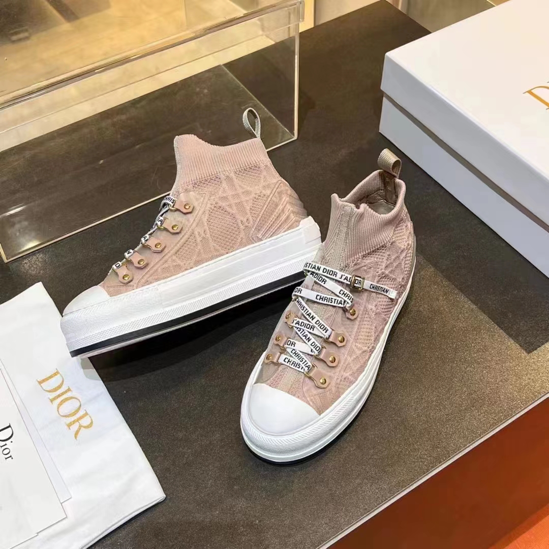 Dior CD Unisex Walk’N’Dior Platform Sneaker Nude Macrocannage Technical Mesh