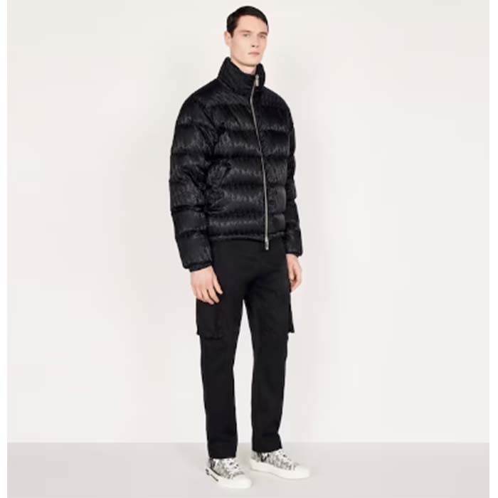 Dior Men CD Dior Oblique Down Jacket Black Technical Jacquard