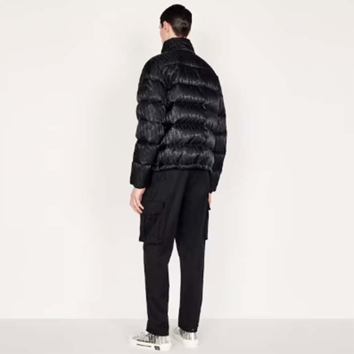 Dior Men CD Dior Oblique Down Jacket Black Technical Jacquard
