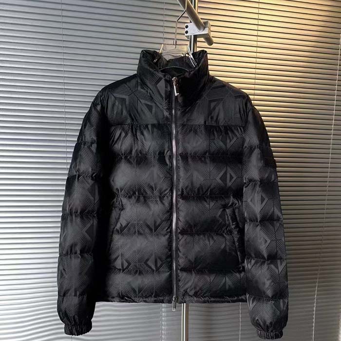 Dior Men CD Dior Oblique Down Jacket Black Technical Jacquard
