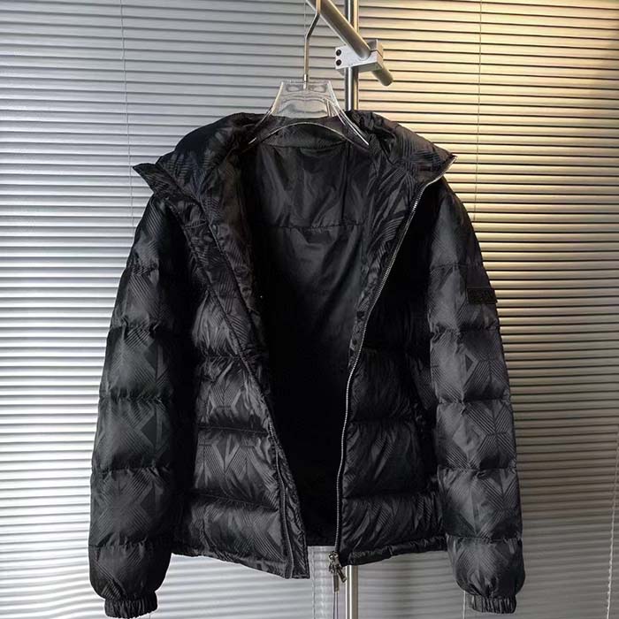 Dior Men CD Dior Oblique Down Jacket Black Technical Jacquard