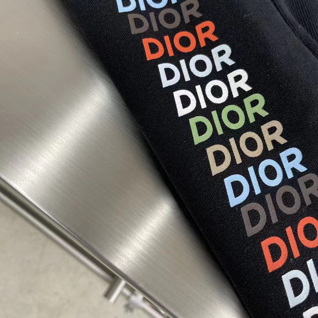 Dior Men CD Relaxed Fit Hooded Sweatshirt Black Cotton Fleece