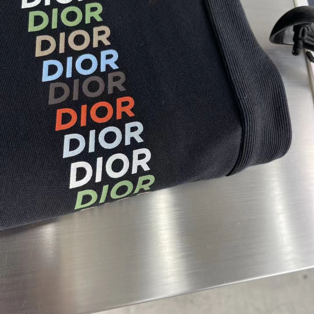 Dior Men CD Relaxed Fit Hooded Sweatshirt Black Cotton Fleece