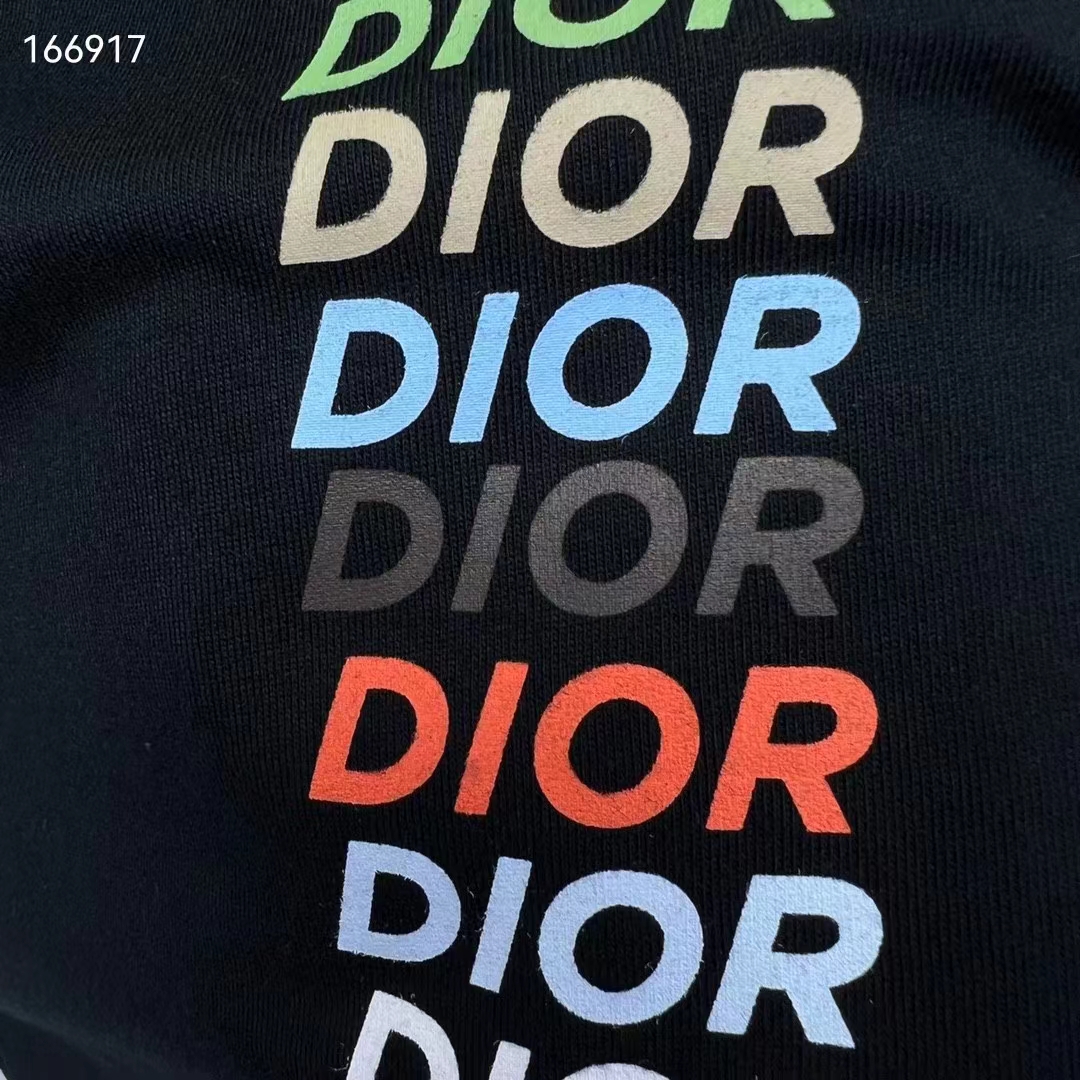 Dior Men CD Relaxed-Fit T-Shirt Black Slub Organic Cotton Jersey