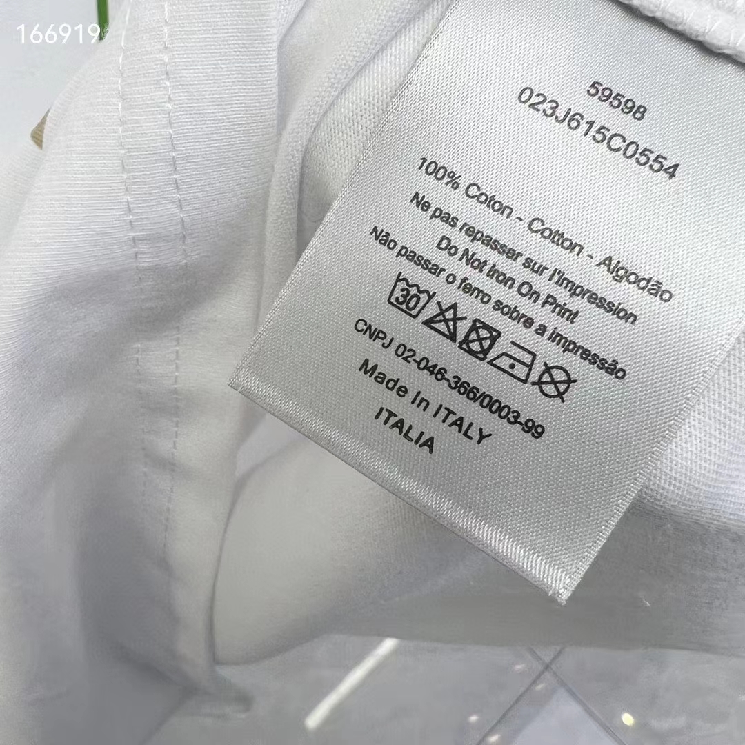 Dior Men CD Relaxed-Fit T-Shirt White Slub Organic Cotton Jersey