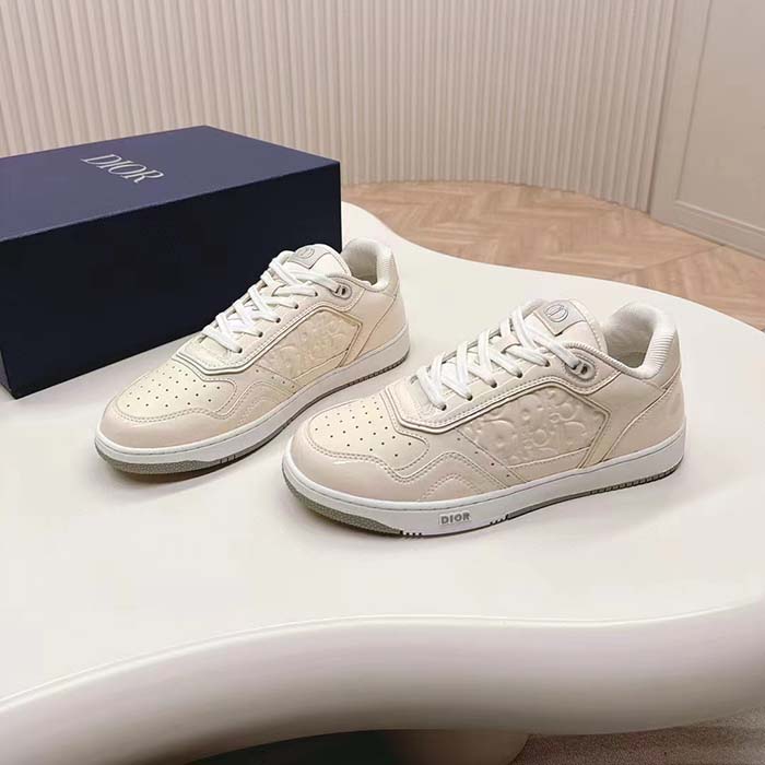 Dior Unisex CD B27 Low-Top Sneaker Cream Patent Calfskin Dior Oblique Gravity Leather