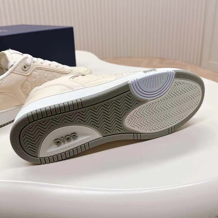 Dior Unisex CD B27 Low-Top Sneaker Cream Patent Calfskin Dior Oblique Gravity Leather